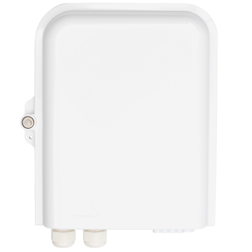 Fiber Access Terminal (BTFAT0211W) White color,  loaded with , 8 X SC/APC - SC/APC - Simplex Adapters , 8 X OS2 1.5M (Yellow) Pigtails