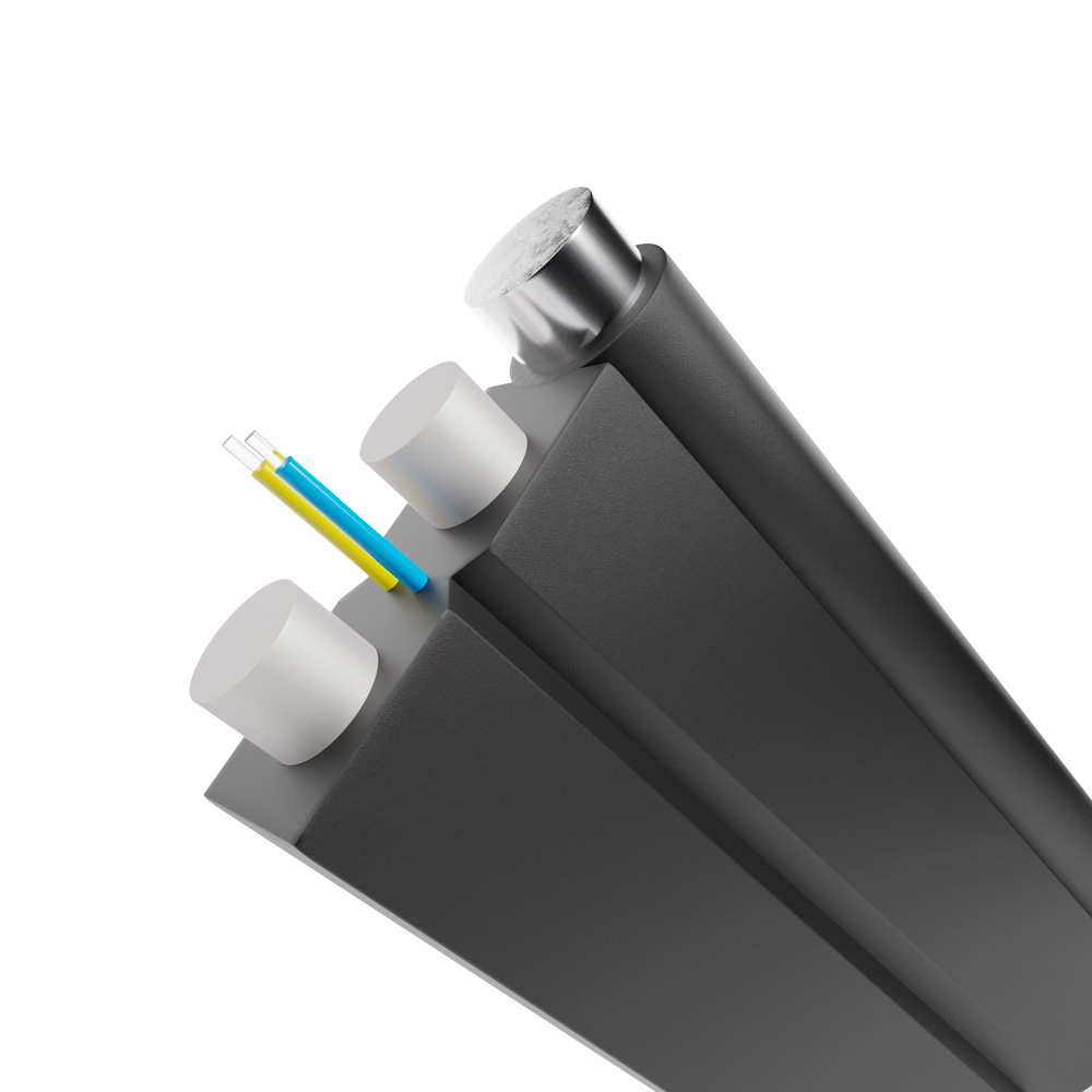 Cable Drop Figura 8 Beyondtech (Negro) - 6 Fibras - SM OS2 / 9/125 µm, G.657.A2 1 km