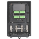 Terminal de Acceso de Fibra (BTFAT0911B) color negro, cargado con 16 adaptadores SC/APC - SC/APC - Simplex y 1 splitter 1:16.