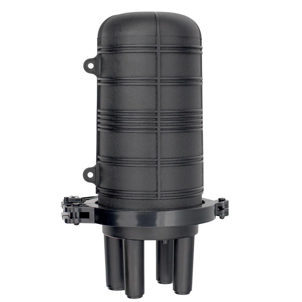 Cierre de Empalmes de Fibra Óptica Tipo Domo Termocontraíble para 24 Núcleos  (BTSPC16B) con 2 Bandejas de 6 Posiciones, (Negro)