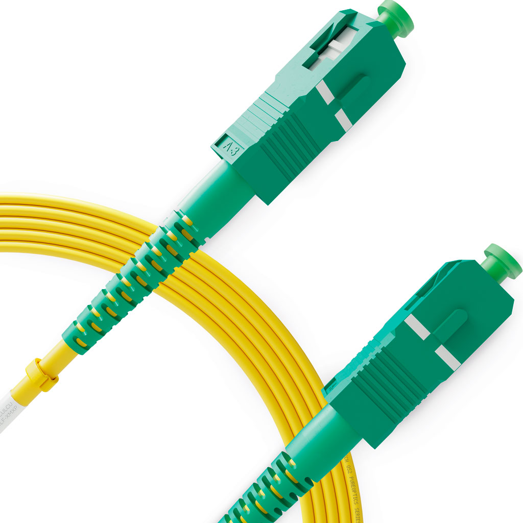 ​SC a SC Latiguillo Óptico Monomodo OS2 Simplex, APC/APC (1 Unidad)