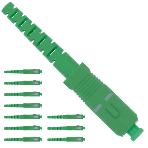 Conectores de Epoxi para Fibra Óptica: SC/APC Monomodo Simplex  3.0 mm - 10 Unidades