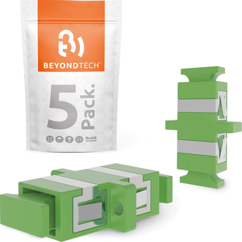Adaptador de Fibra óptica SC Simplex APC Monomodo (verde) - 5 Unidades