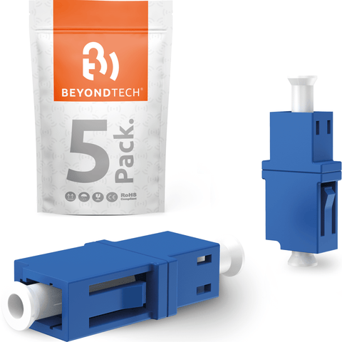 Adaptador de Fibra óptica LC Simplex UPC Monomodo (azul) - 5 Unidades