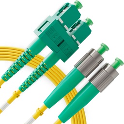 SC a FC Latiguillo Óptico Monomodo OS1 Duplex, APC/APC (1 Unidad)