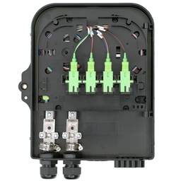 [BTFAT02118011DB] Terminal de Acceso de Fibra (BTFAT0211B) color negro, cargado con 8 adaptadores SC/APC - SC/APC - Simplex y 1 splitter 1:8.