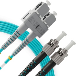 ​SC a ST Latiguillo Óptico Multimodo OM4 Duplex, UPC/UPC (1 Unidad)