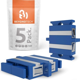 [BTASCUSCUDSM-UZFNS-5P] Adaptador de Fibra óptica SC Duplex Horizontal UPC Monomodo (azul) - 5 Unidades