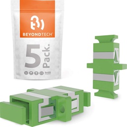 [BTASCASCASSM-GZFNS-5P] Adaptador de Fibra óptica SC Simplex APC Monomodo (verde) - 5 Unidades