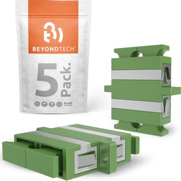 [BTASCASCADSM-GZFNS-5P] Adaptador de Fibra óptica SC Duplex Horizontal APC Monomodo (verde) - 5 Unidades