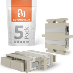 [BTASCUSCUDMM-EZFNS-5P] Adaptador de Fibra óptica SC Duplex Horizontal UPC Multimodo (beige) - 5 Unidades