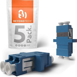 [BTALCULCUDSM-UZNFNS-5P] Adaptador de Fibra óptica LC Duplex Horizontal UPC (azul) - 5 Unidades