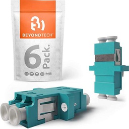 [BTALCULCUDMM-QZFNS-5P] Adaptador de Fibra óptica LC Duplex Horizontal UPC Multimodo (Aqua) - 5 Unidades