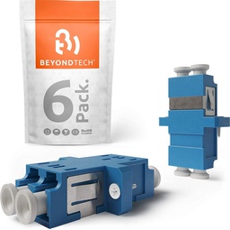 [BTALCULCUDSM-UZNFNS-6P] Adaptador de Fibra óptica LC Duplex Horizontal UPC Monomodo (azul) - 6 Unidades