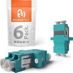 [BTALCULCUDMM-QZNFNS-6P] Adaptador de Fibra óptica LC Duplex Horizontal UPC Multimodo (Aqua) - 6 Unidades